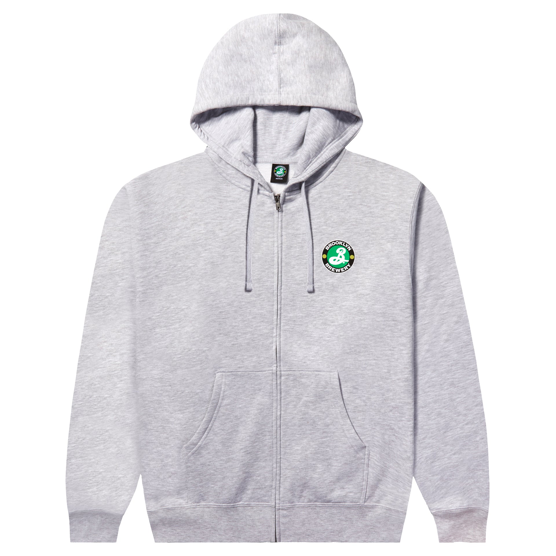 BROOKLYN BREWERY ZIP HOODIE - GRAY